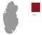 Qatar map with flag.