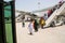 Qatar. May 2009. Passengers disembark from the aircraft Qatar Ai