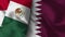 Qatar and Mexico Realistic Flag â€“ Fabric Texture Illustration