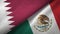 Qatar and Mexico two flags textile cloth, fabric texture