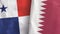 Qatar and Panama two flags textile cloth 3D rendering