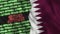 Qatar Realistic Flag with Cyber Attack Titles Illustration