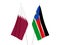 Qatar and Republic of South Sudan flags