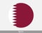 Qatar Round Circle Flag. Qatari Circular Button Banner Icon. EPS Vector