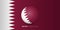 Qatar round flag vector illustration. Qatar independence day template design. Arabic text mean is Qatar Independence day