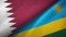 Qatar and Rwanda two flags textile cloth, fabric texture