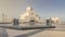 Qatar`s museum of Islamic Art timelapse hyperlapse on its man-made island beside Doha Corniche