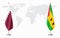 Qatar and Sao Tome and Principe flags for official meeti