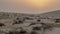 Qatar sea line desert landscape during sunset. selective focus