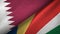 Qatar and Seychelles two flags textile cloth, fabric texture