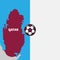 Qatar silhouette poster with soccer ball icon