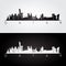 Qatar skyline and landmarks silhouette