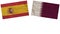 Qatar and Spain Flags Together Paper Texture Illustration