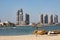 Qatar tower in the beach sea in katara