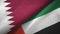 Qatar and United Arab Emirates two flags textile cloth, fabric texture