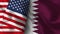 Qatar and United States of America Realistic Flag â€“ Fabric Texture Illustration