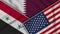 Qatar United States of America Syria Flags Together Fabric Texture Illustration