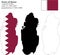 Qatar vector map, flag, borders, mask , capital, area and population infographic