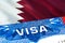 Qatar Visa. Travel to Qatar focusing on word VISA, 3D rendering. Qatar immigrate concept with visa in passport. Qatar tourism