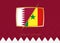 Qatar vs Senegal, group stage icon of football competition on burgundy background