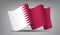 Qatar waving flag icon isolated, official symbol of country, burgundy and white, vector illustration.