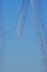 Qatari Air Force flying overhead with National Colors smoke