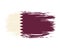 Qatari flag brush grunge background. Vector illustration.