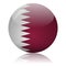 Qatari flag glass icon vector illustration