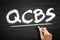 QCBS Quality and Cost Based Selection - most common method for selecting consultants, acronym text on blackboard