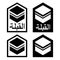 Qibla - direction for a Mecca for muslims praying. Vector isolated Islamic icons.