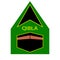 Qibla muslim prayer direction badge used in various rooms or buildings to show the direction of Mecca