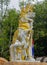 Qilin asian mythological guard white statue in Thai temple