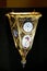 Qing Dynasty Gold Clock mounted on Gilt Copper Vase decorated with Colorful Human Portraits Jewelry Precious Stones Settings