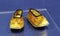 Qing Emperor Guangxu China Stately Demeanour Yellow Satin Shoes Golden Thread Empress Costumes Palace Museum Embroidered Tiger