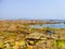 Qingdao city bathing beach rocks