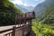 Qingshui Cliff, Taiwan - May 23, 2023: Viewing platform or View point at the Qingshui Cliff. Stunning view reveals the grandeur of