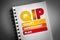 QIP - Quality Improvement Plan acronym on notepad, health concept background