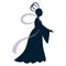 Qixi Festival weaver girl silhouette illustration.