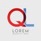 QL logo letters with blue and red gradation