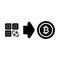 QR code, bitcoin solid icon. vector illustration isolated on white. glyph style design, designed for web and app. Eps 10