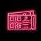 qr code on cinema ticket neon glow icon illustration