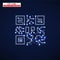 Qr code with Circuit board logo. Technology code, barcode identification