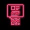 qr code for find product neon glow icon illustration