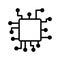 QR Code flat line icon. Wireless RFID chip and radio-frequency identificationscanner, package code, barcode. Outline sign for
