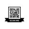 QR code. Frame for scan. Black icon on white backdrop. Vector for app and web