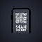 Qr code frame vector set. Mobile application, QR code scanning in smartphone black Scan me phone tag. Qr code mock up, mockup.