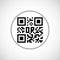 Qr code icon. Black scan code logo, barcode identification