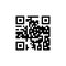 QR code icon. Simple code for mobile phone. Cipher. Digital technology