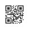QR code icon. Template of quick responce matrix barcode. Mobile phone camera readable digital label with info data