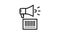 qr code loudspeaker line icon animation